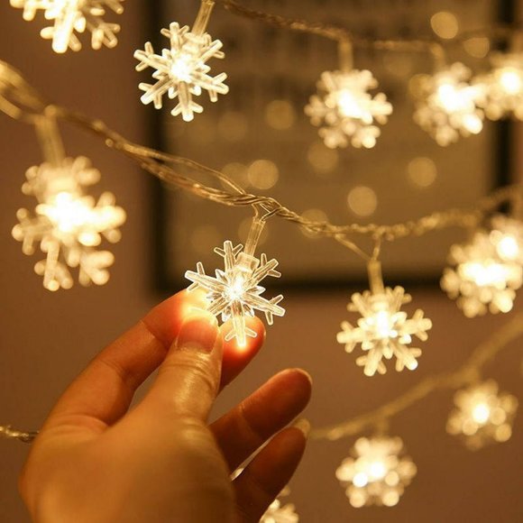 Snowflake String Lights, Set of 4 - Picture 1 of 2